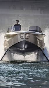 Luxury yacht equinox concept at full speed yacht charter. Foiler The Flying Yacht