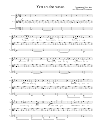 Check spelling or type a new query. You Are The Reason Sheet Music For Piano Violin Cello Viola String Trio Musescore Com