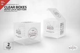 Download Clear Lock Bottom Boxes Mockup Packaging Mockup Design Mockup Free Free Psd Mockups Templates