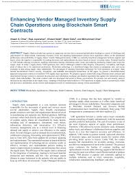 Maybe you would like to learn more about one of these? Pdf Enhancing Vendor Managed Inventory Supply Chain Operations Using Blockchain Smart Contracts