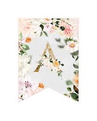 Floral free printable alphabet letters banner . Free Printable Fabulous Floral Banner Set The Cottage Market