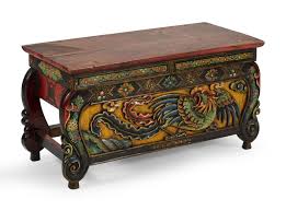 The tibetan bar & counter stool is no longer available in slate gray. Sold Price Tibetan Carved And Painted Coffee Table Front With Carved Phoenix And Painted Floral Decoration Painted Sides Open Back Unpainted November 4 0119 10 00 Am Est