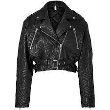 Faith Connexion Quilted Leather Perfecto Biker Jacket Black Quilted Jacket Cropped Black Jacket Biker Jacket