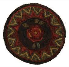 hooked chair pad wild rose design primitive or country decor chair pads floral rug floral chair