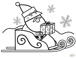 Santa With Gift Box For Peppa Coloring Page Free Printable Coloring Pages Peppa Pig Colouring Peppa Pig Coloring Pages Peppa Pig Christmas