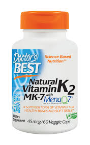For bone strength and support. Doctor S Best Natural Vitamin K2 Mk 7 With Menaq7 Non Gmo Vegan Gluten Free Soy Free 45 Mcg 60 Veggie Caps Walmart Com Walmart Com