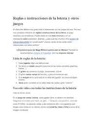 Check spelling or type a new query. Reglas E Instrucciones De La Loteria Y Otros Juegos Juegos Y Loteria Ocio