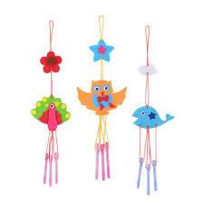 Don't you just love upcycling? Sunsky 3 Pcs Kids Diy Wind Chimes Educational Puzzle Toys Craft Kits Random Style Delivery
