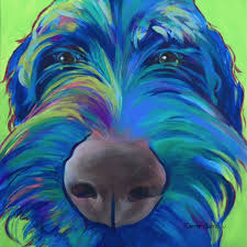 Acrylic On Canvas Pop Art Painting Of A Labradoodle Or Wireheared Griffon Colorful Dog Art Pop Art Animals Dog Pop Art Puppy Pop Art