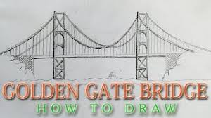 how to draw the golden gate bridge easy san francisco landmark youtube