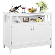Costway Modern Kitchen Storage Cabinet Buffet Server Table Sideboard Dining Wood White Hw53869wh In 2020 Modern Kitchen Storage Dining Room Server Sideboard Storage