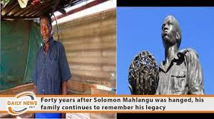 Solomon mahlangu residence house committee. Forty Years After Solomon Mahlangu Was Hanged His Family Continues To Remember His Legacy Youtube