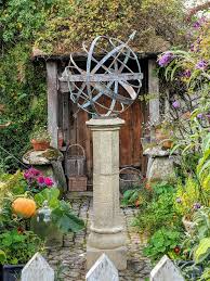 50cm Verdigris Armillary Sphere On Cupolar Plinth Handmade And Installed By Border Sundials Armillary Sphere Sundials Courtyard Garden