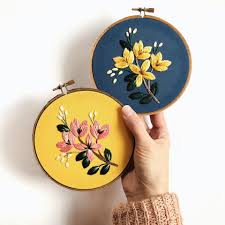 Count the number of cross stitches on the pattern and carefully cross stitch the petals. One Embroidery Pattern Two Different Colors Crafts Hand Embroidery Art Sewing Embroidery Designs Floral Embroidery Patterns