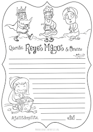 Carta Reyes Magos Para Colorear