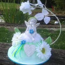 Cest pourquoi deavita a déniché les idées les idée déco. Centre De Table Bapteme Garcon Vert Anis Bleu Et Blanc Figurine Ange Fetes En Couleurs