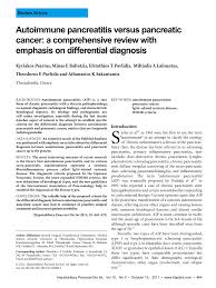 Problems eating and weight loss, including prescribing enzyme replacement tablets to help you digest your food better Pdf Autoimmune Pancreatitis Versus Pancreatic Cancer A Comprehensive Review With Emphasis On Differential Diagnosis