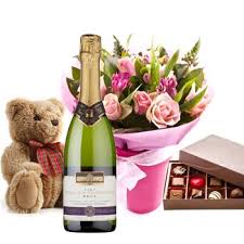 Maybe you would like to learn more about one of these? Send A Bouquet Of Pink Roses Sparkling Wine Chocolates And Teddy Bear To Russia And Internationally