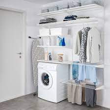 Boaxel 2 Sections Blanc Metal Ikea Utility Room Storage Small Utility Room Ikea Utility Room