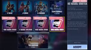 The zone wars ltms are now live in fortnite battle royale and there are four different islands you can play in, which have been created by the fortnite community. Fortnite Zone Wars Ltm S To Return Desert Colosseum Downhill River Vortex Fortnite Insider