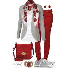 Red White And Grey By Imclaudia 1 On Polyvore Fashion Casual Outfits Clothes