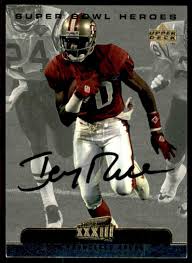 I have the following jerry rice cards for sale. 1999 Upper Deck Super Bowl Xxxiii Heroes Facsimile Autograph Jerry Rice 23 On Kronozio