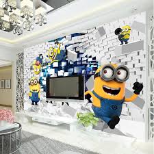 3d Minions Fototapete Cartoon Despicable Me Wandbild Seidentapeten Jungen Schlafzimmer Kinde Tapete Kinderzimmer Junge Kinder Wandmalereien Kinderzimmer Tapete