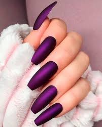 All the nail salons are closed? 120 Best Coffin Nails Ideas That Suit Everyone Purple Nail Designs Purple Nails Dark Purple Nails