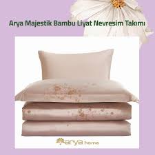 doganin zarafetini arya majestik bambu liyat nevresim takimi ile odaniza yansitin kumas turu 65 bambu 35 rayon kumas dokumas bed pillows pillows bed