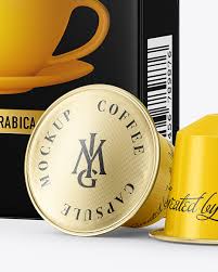 Coffee Capsules Paper Box Mockup In Box Mockups On Yellow Images Object Mockups
