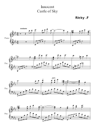 Innocent Castle Of Sky Innocent Piano Sheet Music Castle