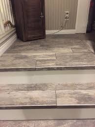 Tiled Stairs Wood Look Barn Wood Stairs Tile Stairs Wood Stairs