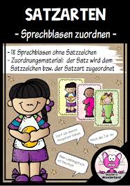 Satzarten Sprechblasen Zuordnung Von Satz Und Satzzeichen Unterrichtsmaterial Im Fach Deutsch Wortliche Rede Deutsch Unterricht Deutsch
