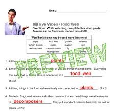 What are the only 3 things that can stick to a magnet? Bill Nye Video Questions Food Web W Time Stamp Word Bank And Answer Key Teaching Resources