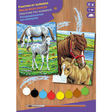 In diesen lernvideos wird gezeigt, wie man majestätische pferde, aber auch süsse ponys zeichnen kann. 2er Set Malen Nach Zahlen Pferde Mammut Spiel Und Geschenk Mytoys