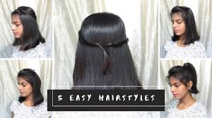 The following are some delicious short hairstyles, please go on reading. 5 Quick And Easy Hairstyles Under 1 Minute For Short Hairs Long Hair Indian Hairstyles Youtube