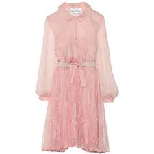 Valentino Embroidered Tulle And Chiffon Dress Pink Chiffon Dress Pastel Pink Dress Chiffon Dress
