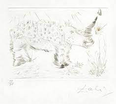 Up for sale is a drypoint etching by master surrealist artist salvador dali, titled rhinoceros published by the collectors guild of nyc, this is one of fifteen drypoint etchings done for the album quinze gravures (fifteen etchings suite). Dali Salvador Rhinoceros From Quinze Gravures 1968 Mutualart