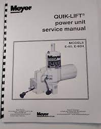Each part ought to be set and connected with other parts in. Meyer Snow Plow Pump Service Manual E60 E60 H Models Full Color Comb Bound Ebay