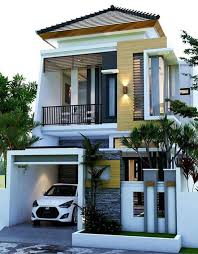 House Front Design With Porch And Balcony Rumah Minimalis Desain Rumah Desain Rumah Modern