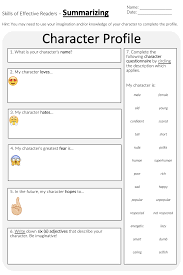 free character profile character profile template