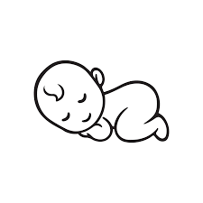 Sleeping Baby Silhouette Stylized Line Logo Baby Silhouette Baby Icon Baby Sketch