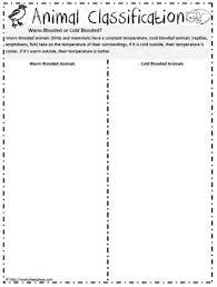 Warm Or Cold Blooded Animals Animal Science Projects Animal Classification Worksheet Vertebrates And Invertebrates