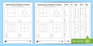 Found worksheet you are looking for? Year 2 Stained Glass Window Fractions Differentiated Activity Sheets