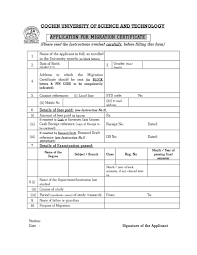 The migration certificate is given to only those candidates who have appeared for exam. Application Form Migration Certificate Cusat 2020 2021 Studychacha