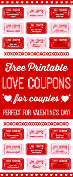 Free Printable Love Coupons For Couples On Valentine S Day Love Coupons Valentine S Day Printables Valentines Diy