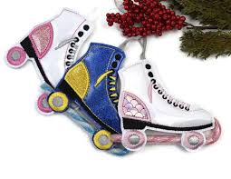 4x4 Candy Cane Roller Skate Hanging Decoration Disco Roller Etsy Patterned Vinyl Hanging Decor Digital Embroidery