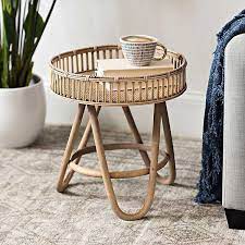 Amapura small round rattan side table acacia home. Small Rattan Side Table Kirklands