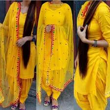 Black And Yellow Suits For Ladies Shop Online Poly Cotton Yellow Plain Unstitched Patiala Style Suit Ts001 Rs 1050 At Indiarush Best Discount Patiala Suit Designs Patiala Dress Yellow Suit