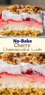 No Bake Cherry Cheesecake Lush In 2020 No Bake Cherry Cheesecake Cherry Cheesecake Cherry Desserts